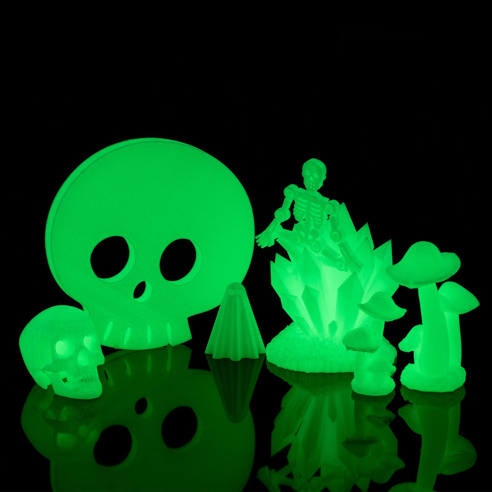 Glow-in-the-dark Green 1.75mm PRO-3 PETG Filament, 1kg