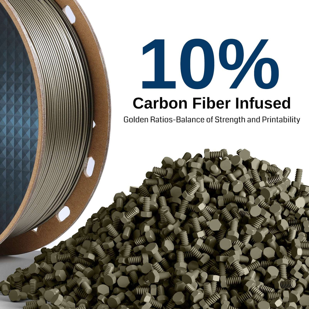 Black, Bronze Carbon Fiber PETG Filament, 1.75mm, Accuracy +/-0.04mm 1KG (2.2lbs)