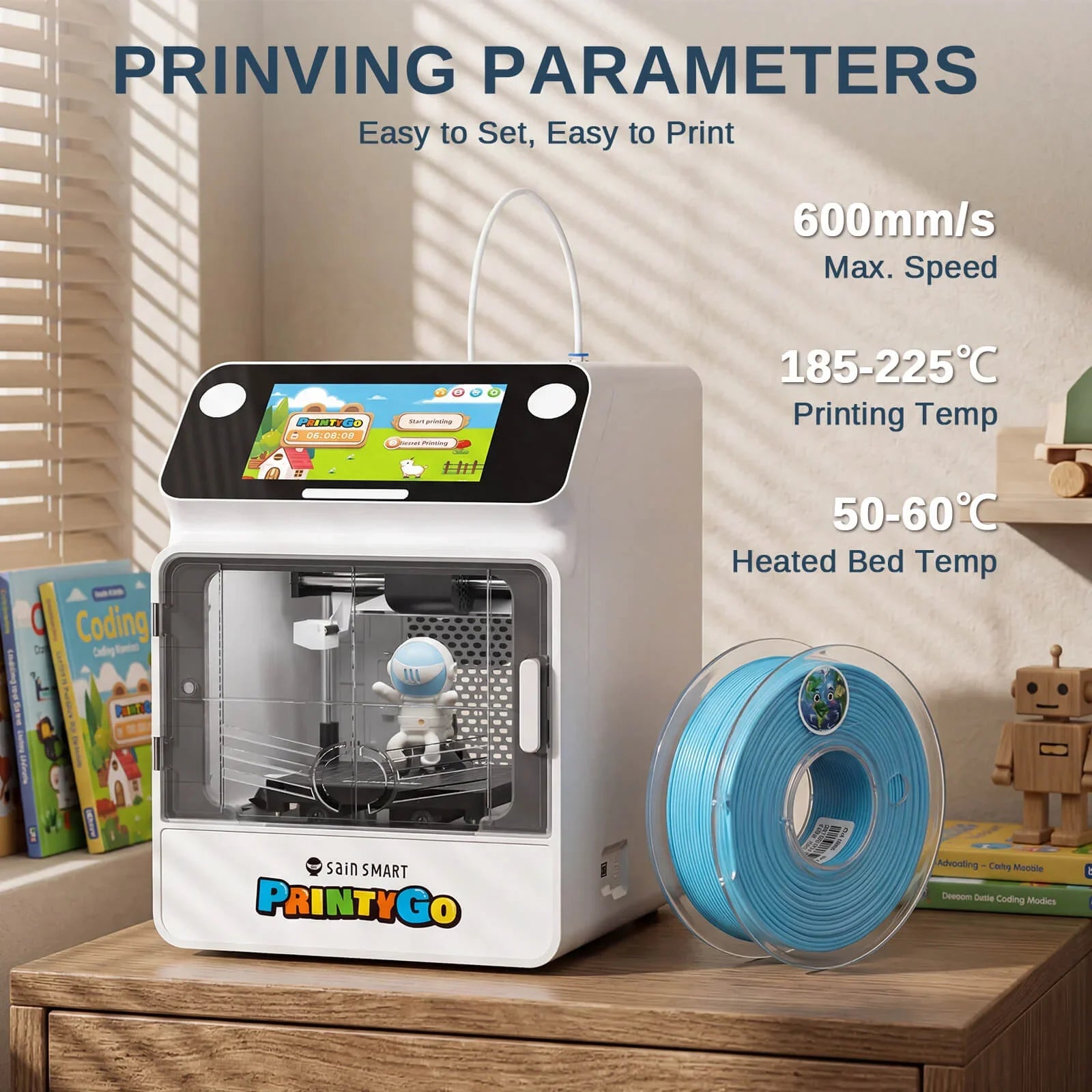 PLA Filament 1.75mm, Planet Explorer 8-Color Mini Spool Bundle, 250g Each, High-Speed PLA, +/-0.02mm Accuracy, Easy-to-Print, Compatible with Most FDM 3D Printers