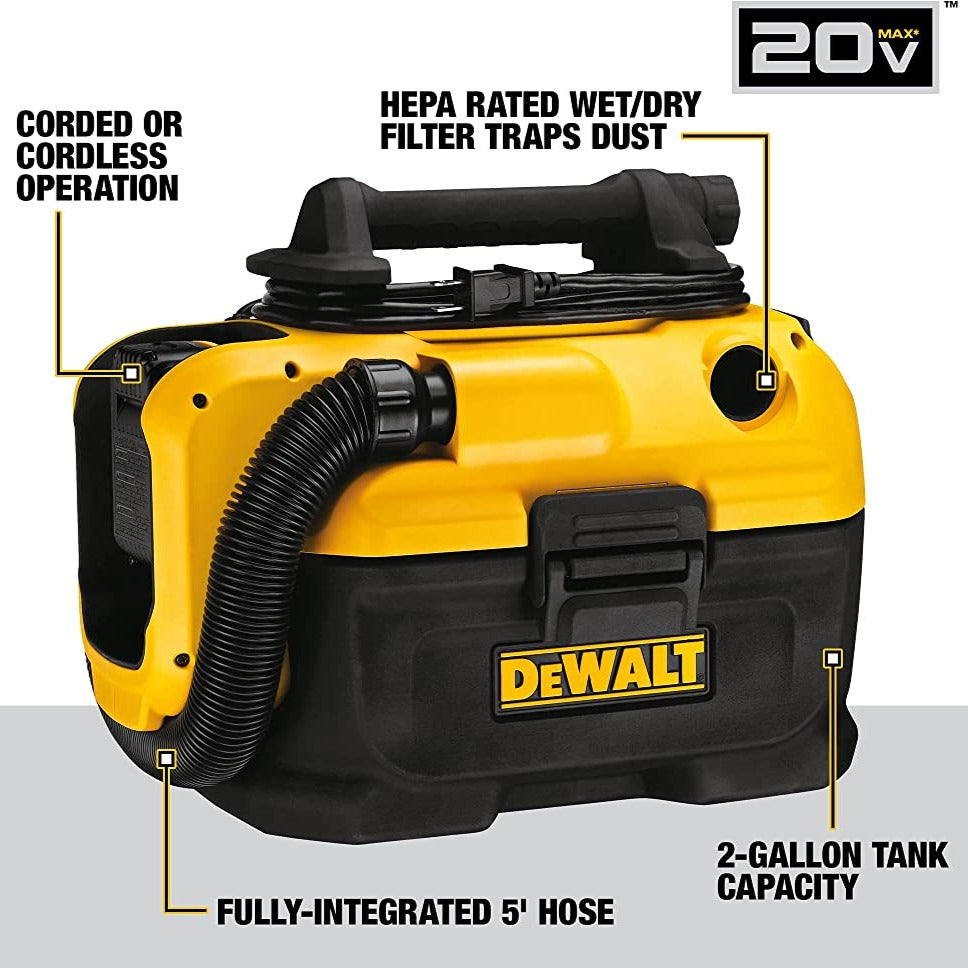 DEWALT 20V MAX* Cordless/Corded Wet-Dry Vacuum
