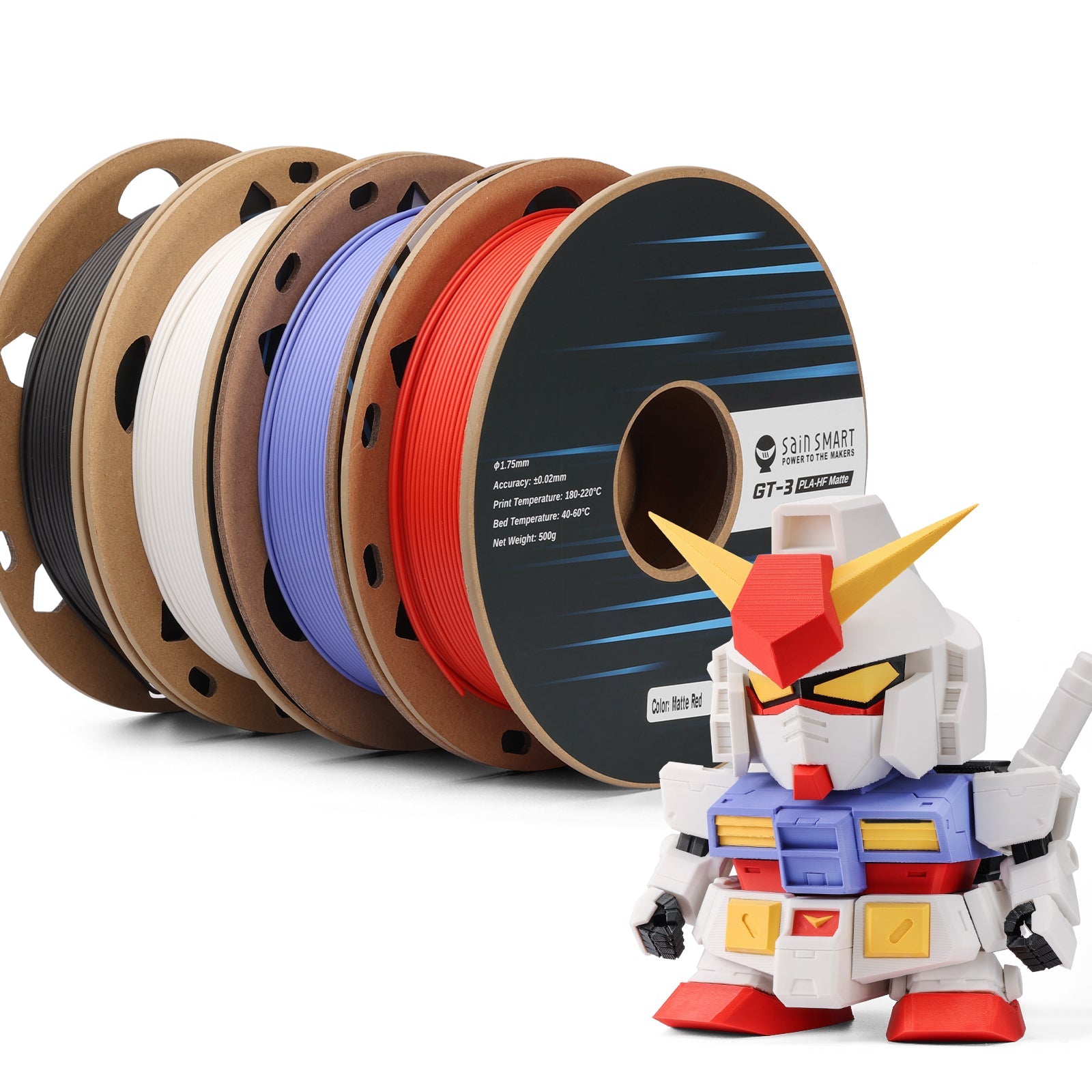 GT-3 High Speed Four-Color Bundle Matte PLA Filament, 1.75mm 500g