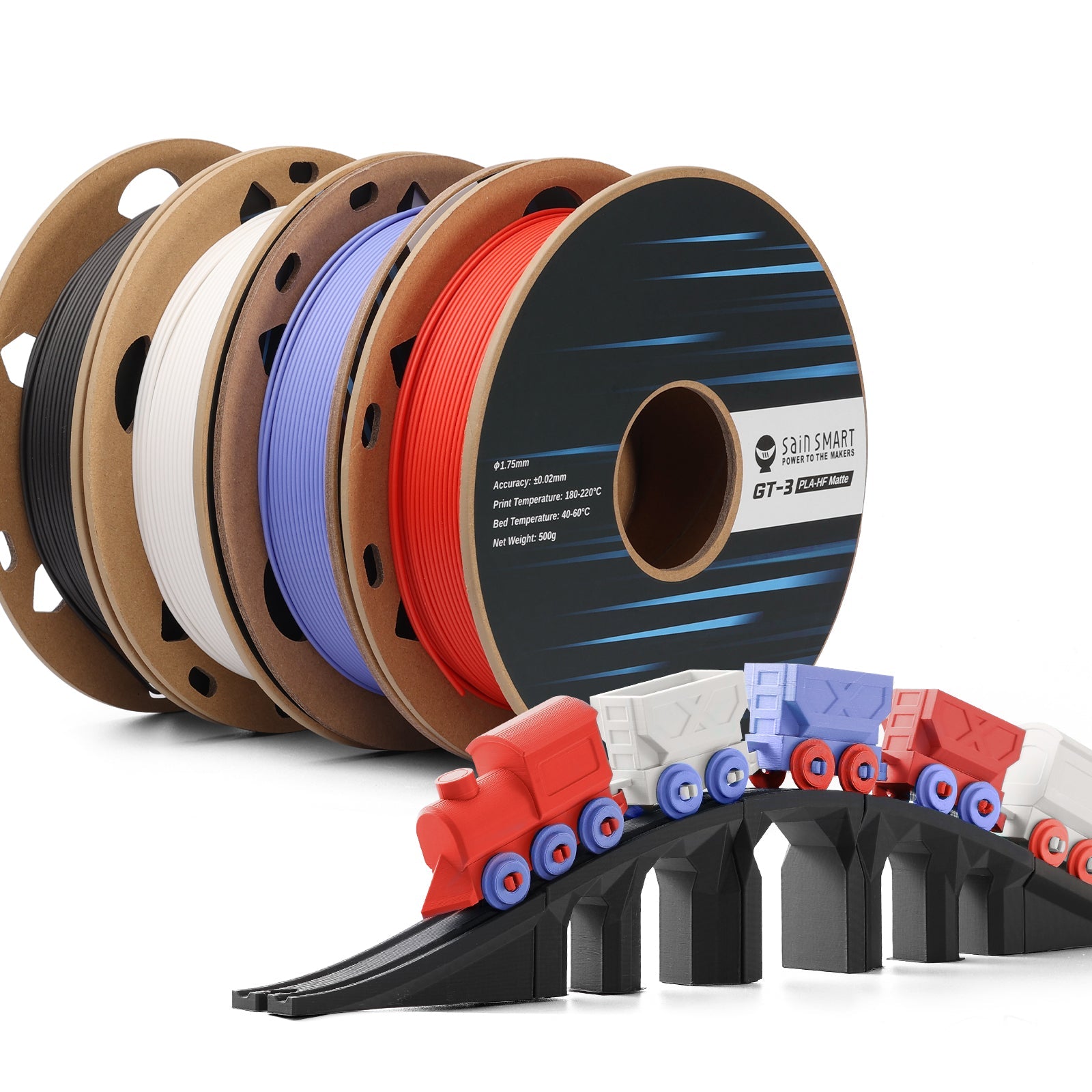 GT-3 High Speed Four-Color Bundle Matte PLA Filament, 1.75mm 500g