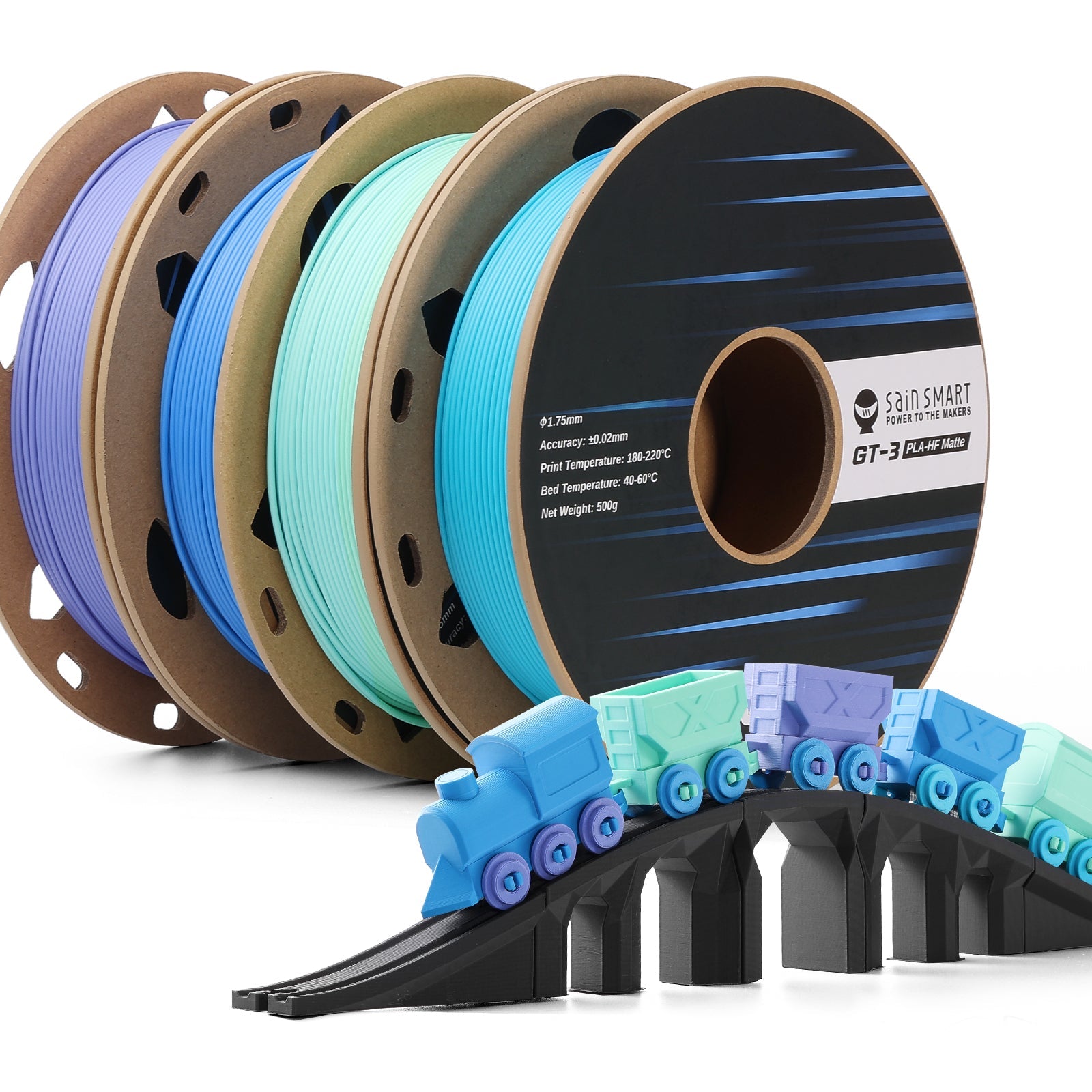 GT-3 High Speed Four-Color Bundle Matte PLA Filament, 1.75mm 500g