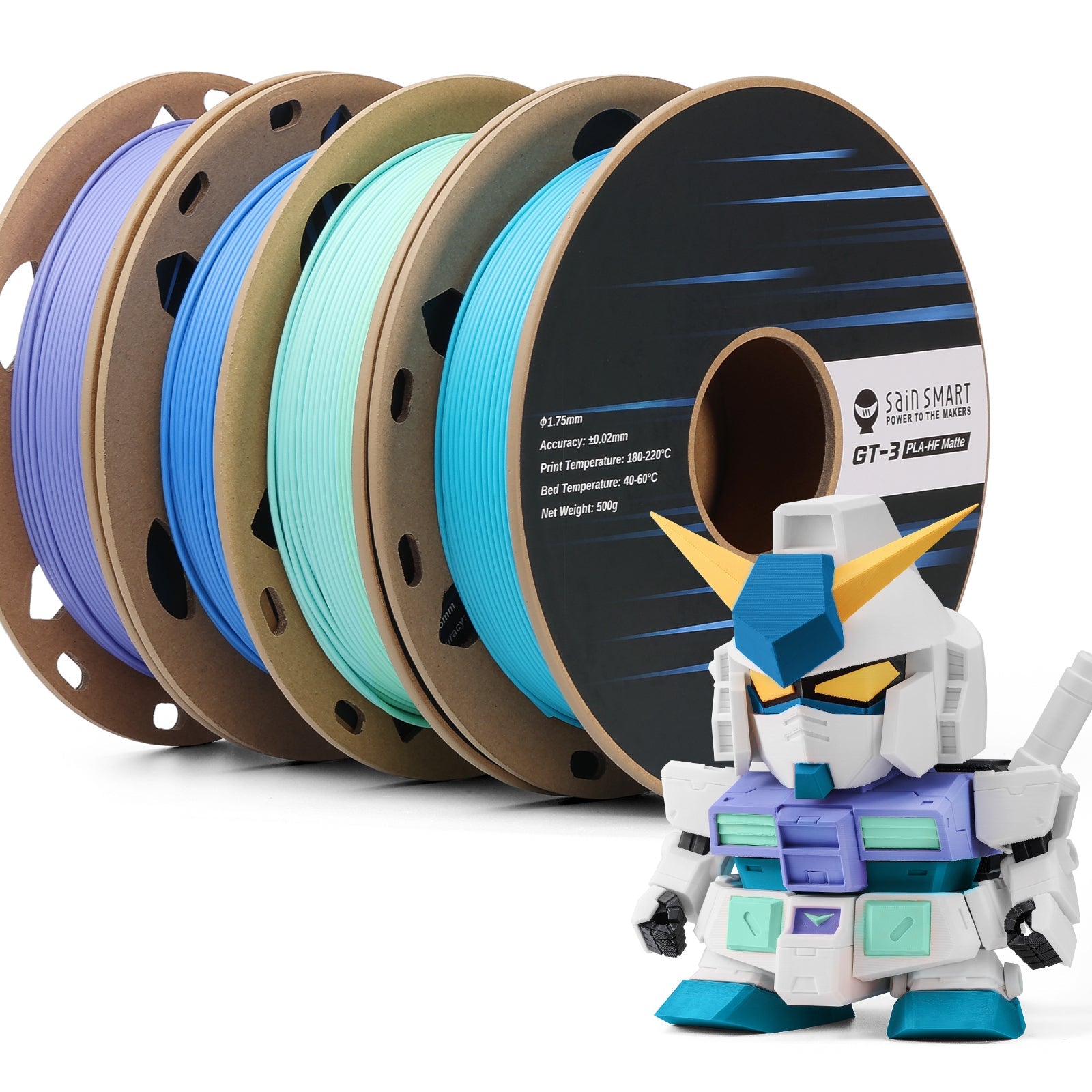 GT-3 High Speed Four-Color Bundle Matte PLA Filament, 1.75mm 500g