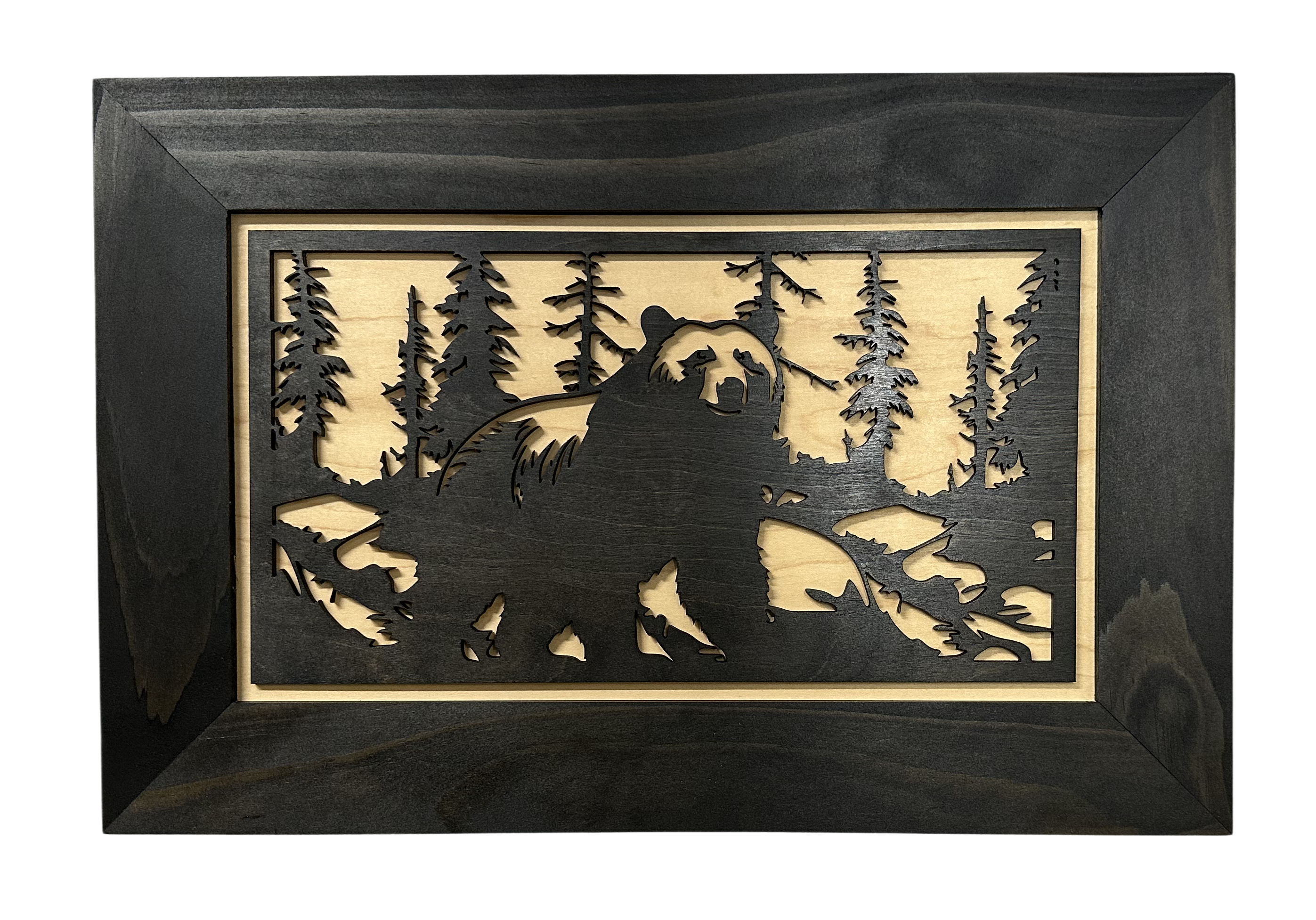 Hidden Gun Cabinet Black Bear Wall Decor – Concealed Furniture Secure Gun Cabinet