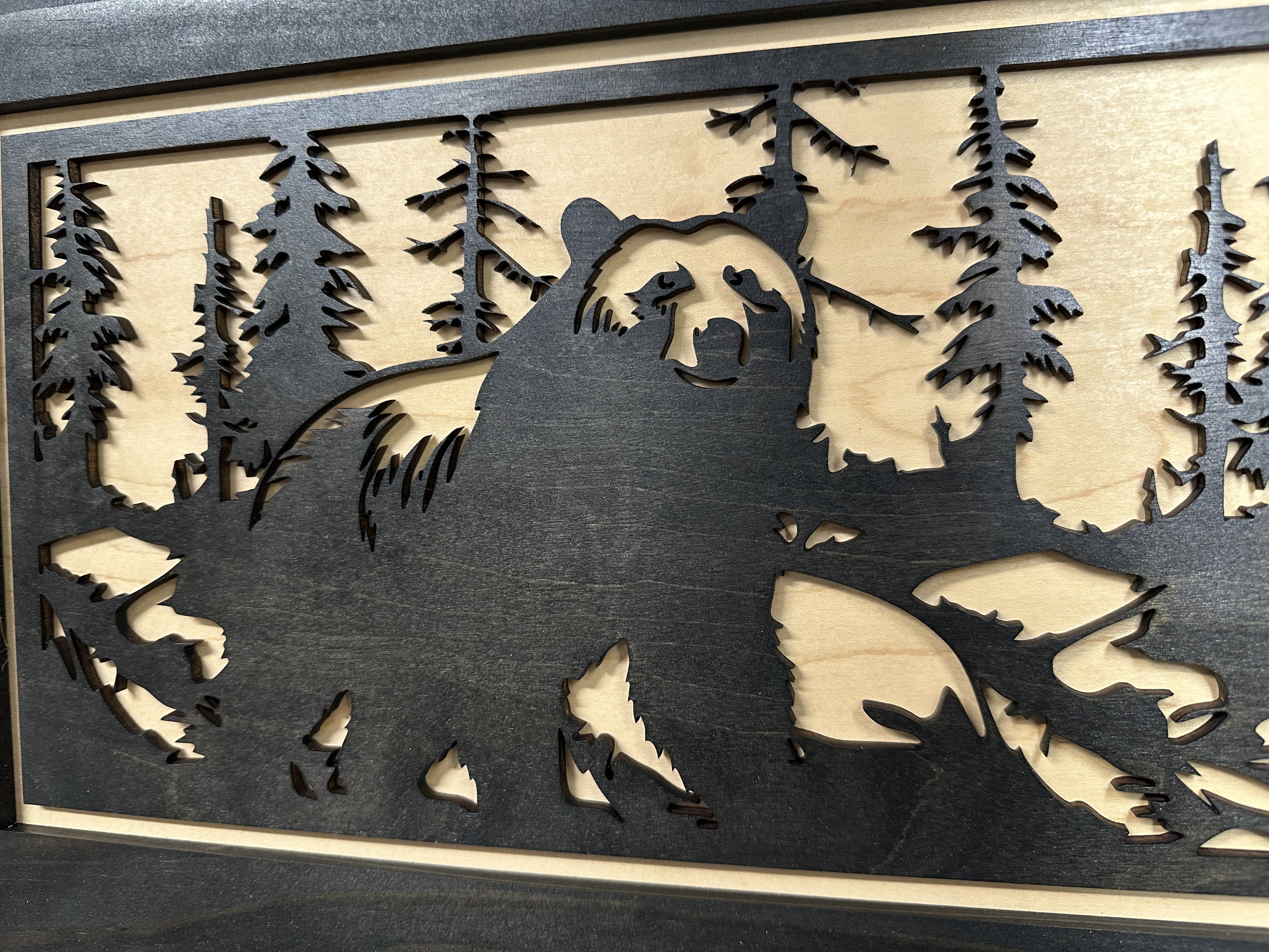 Hidden Gun Cabinet Black Bear Wall Decor – Concealed Furniture Secure Gun Cabinet