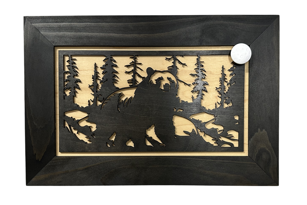 Hidden Gun Cabinet Black Bear Wall Decor – Concealed Furniture Secure Gun Cabinet