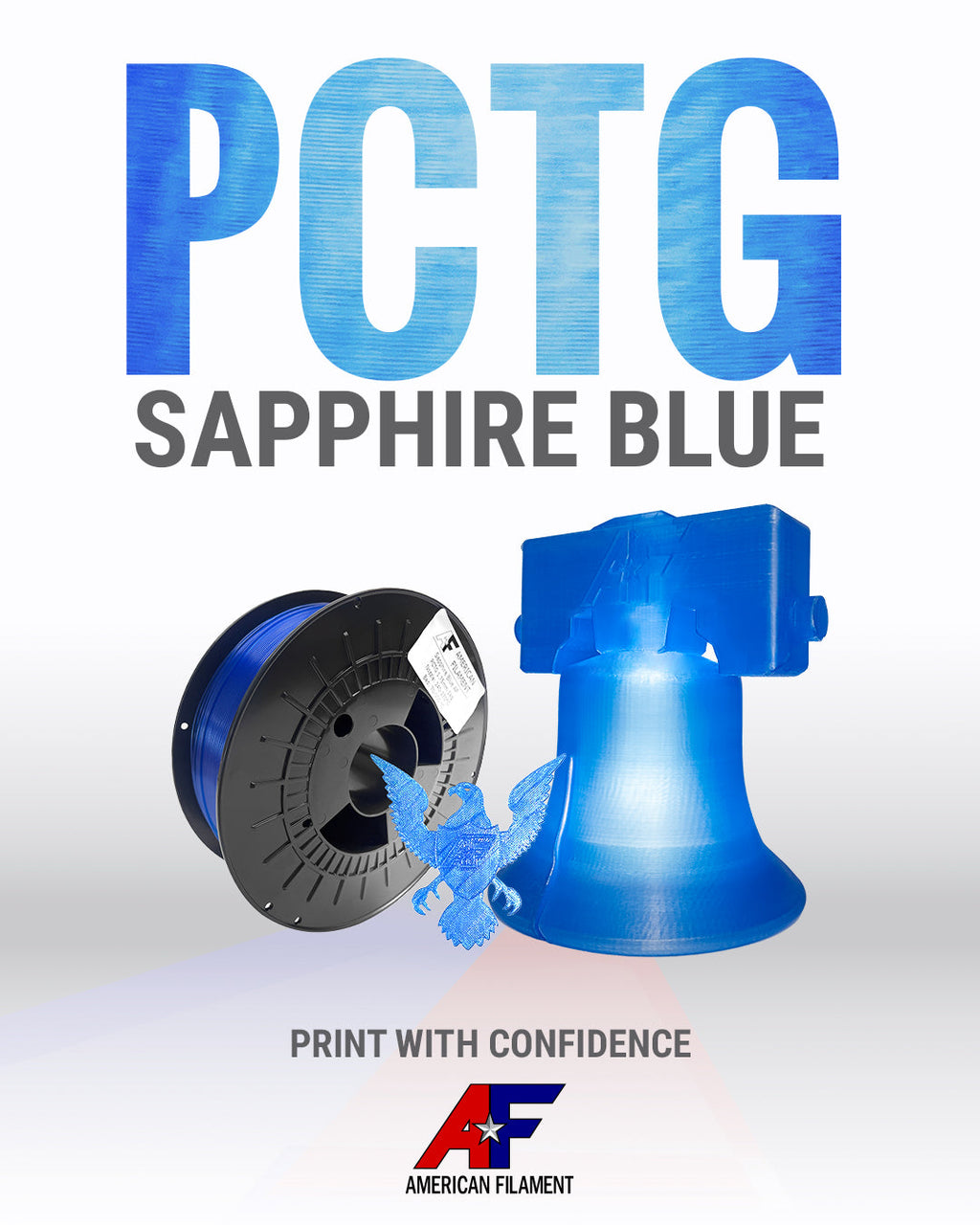 Transparent Sapphire Blue AF 1.75mm PCTG Filament