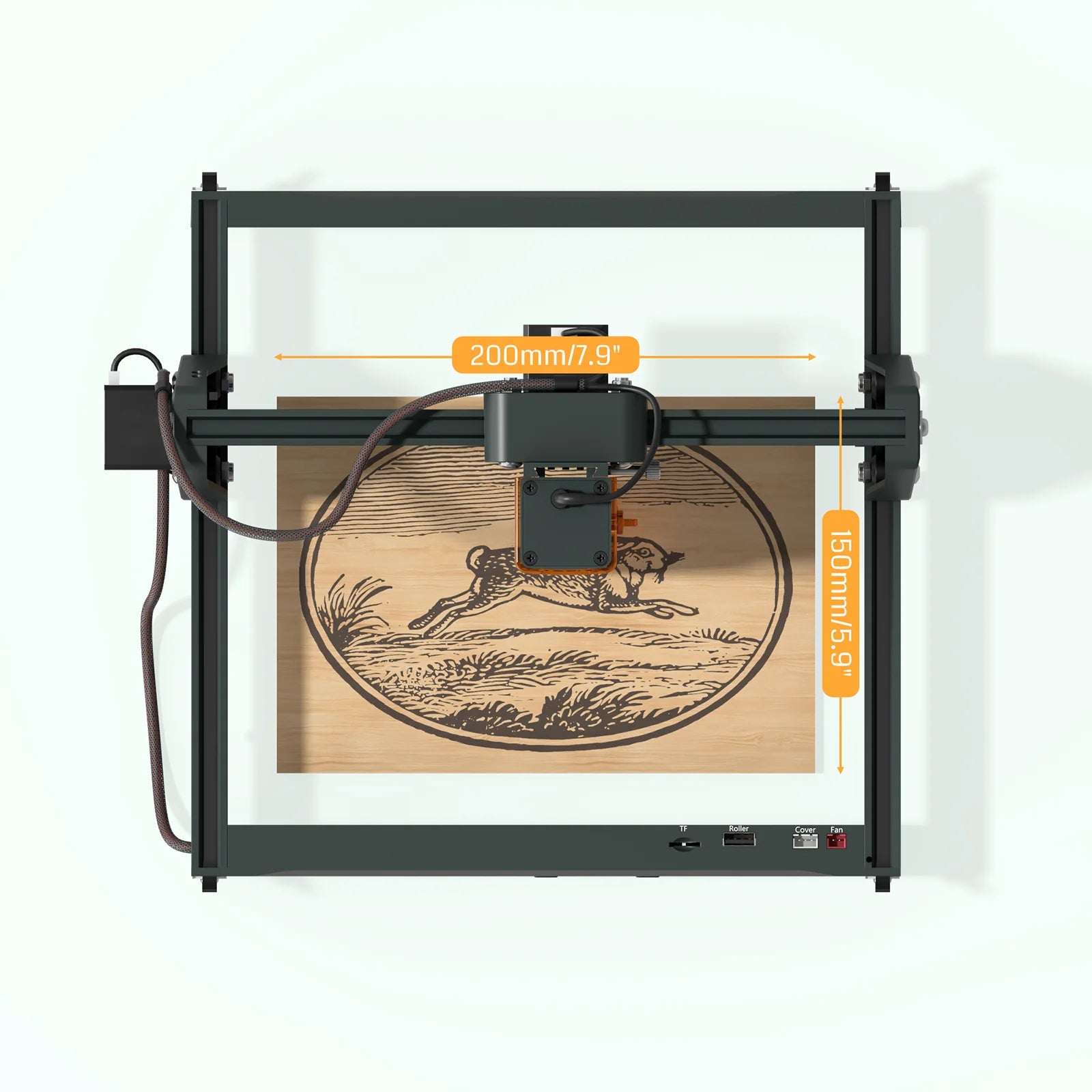 Kortek Laser Engraver Machine, 2.5W/5W/10W, ±0.01mm High Precision, IR Laser Compatible, Portable CNC Laser Cutter