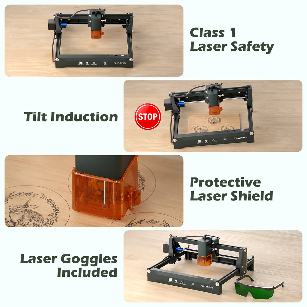 Kortek Laser Engraver Machine, 2.5W/5W/10W, ±0.01mm High Precision, IR Laser Compatible, Portable CNC Laser Cutter