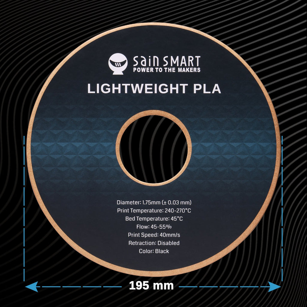 LW-PLA Filament, 1.75mm, Black & White, 1KG, Lightweight Low-Density