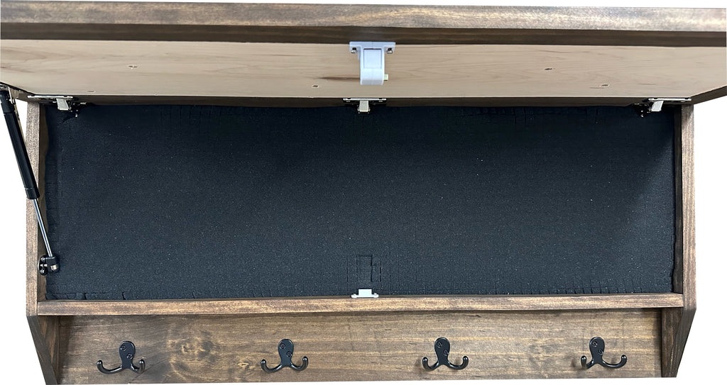 Deer Hunter Hidden Gun Storage - Concealment Shelf with Hooks Magnetic Lock