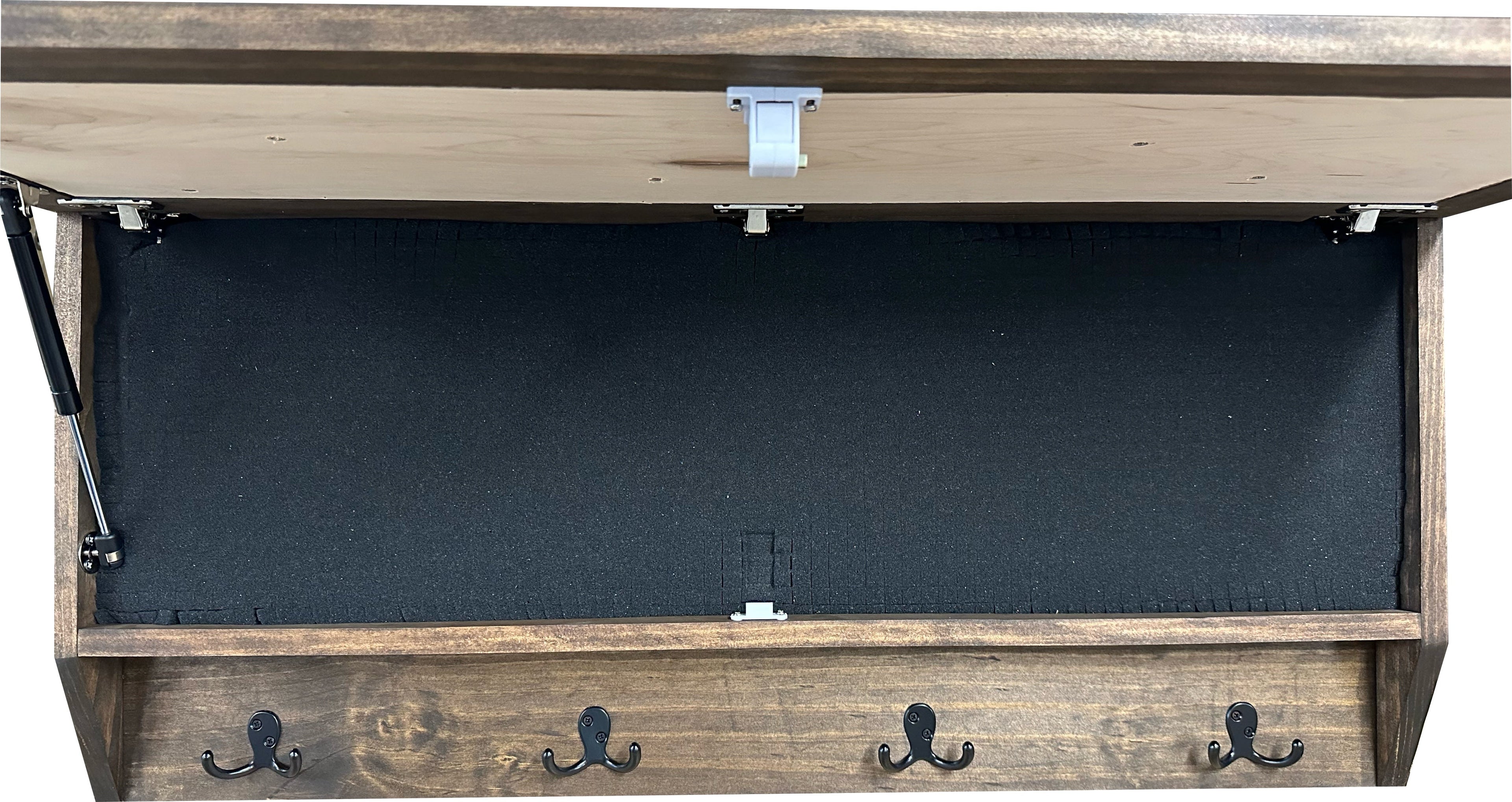 Deer Hunter Hidden Gun Storage - Concealment Shelf with Hooks Magnetic Lock