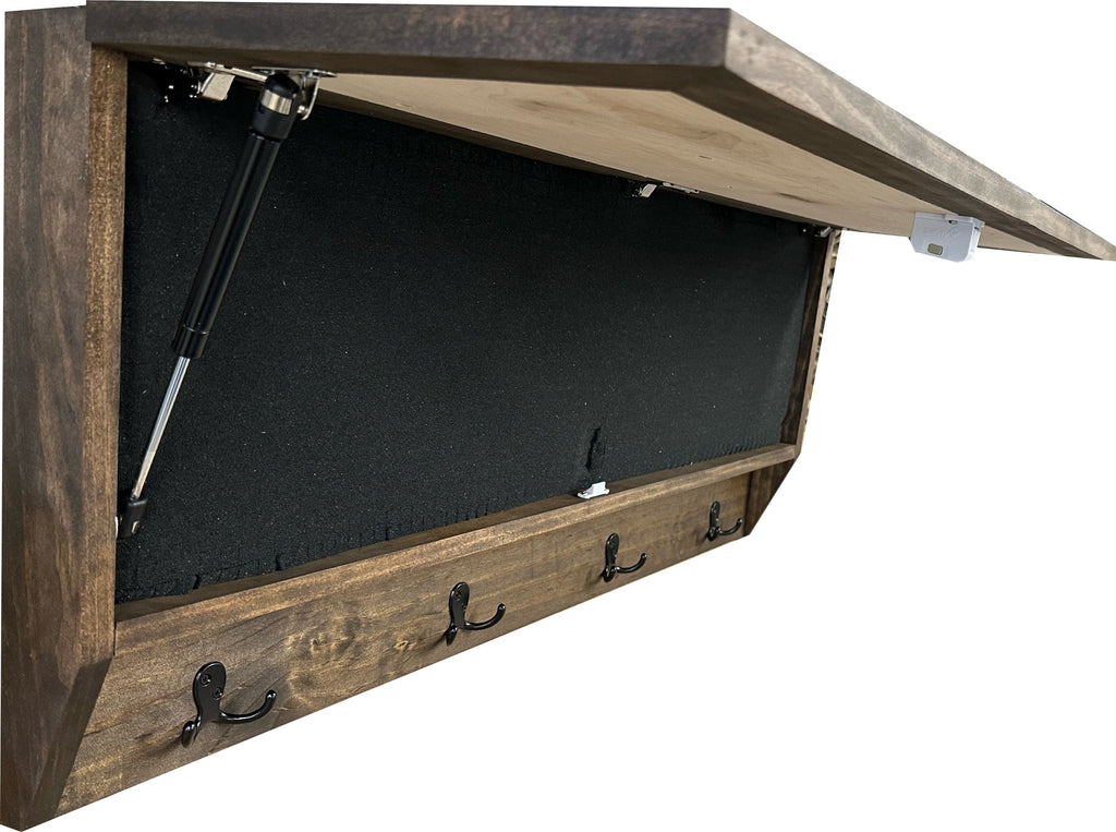 Deer Hunter Hidden Gun Storage - Concealment Shelf with Hooks Magnetic Lock