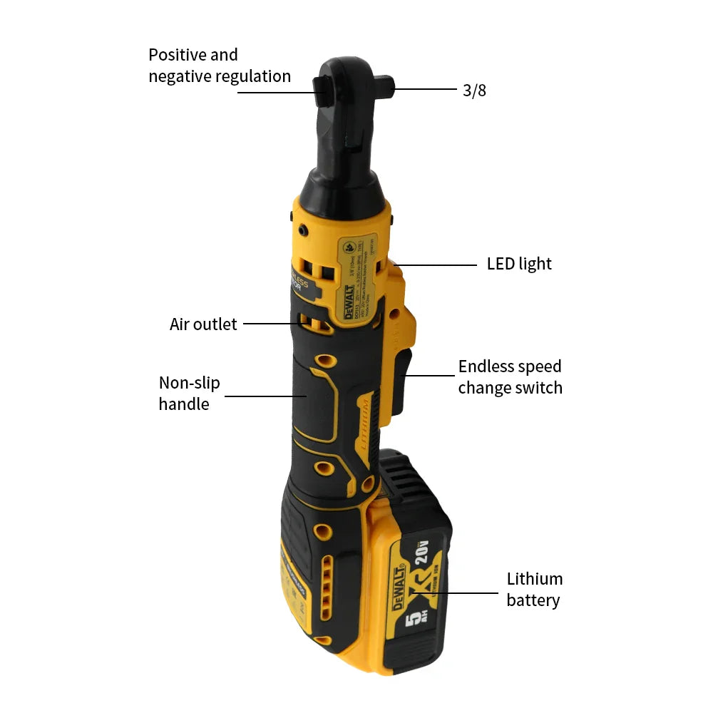 Dewalt 20V Cordless Electric Brushless Ratchet Wrench Impact Wrench