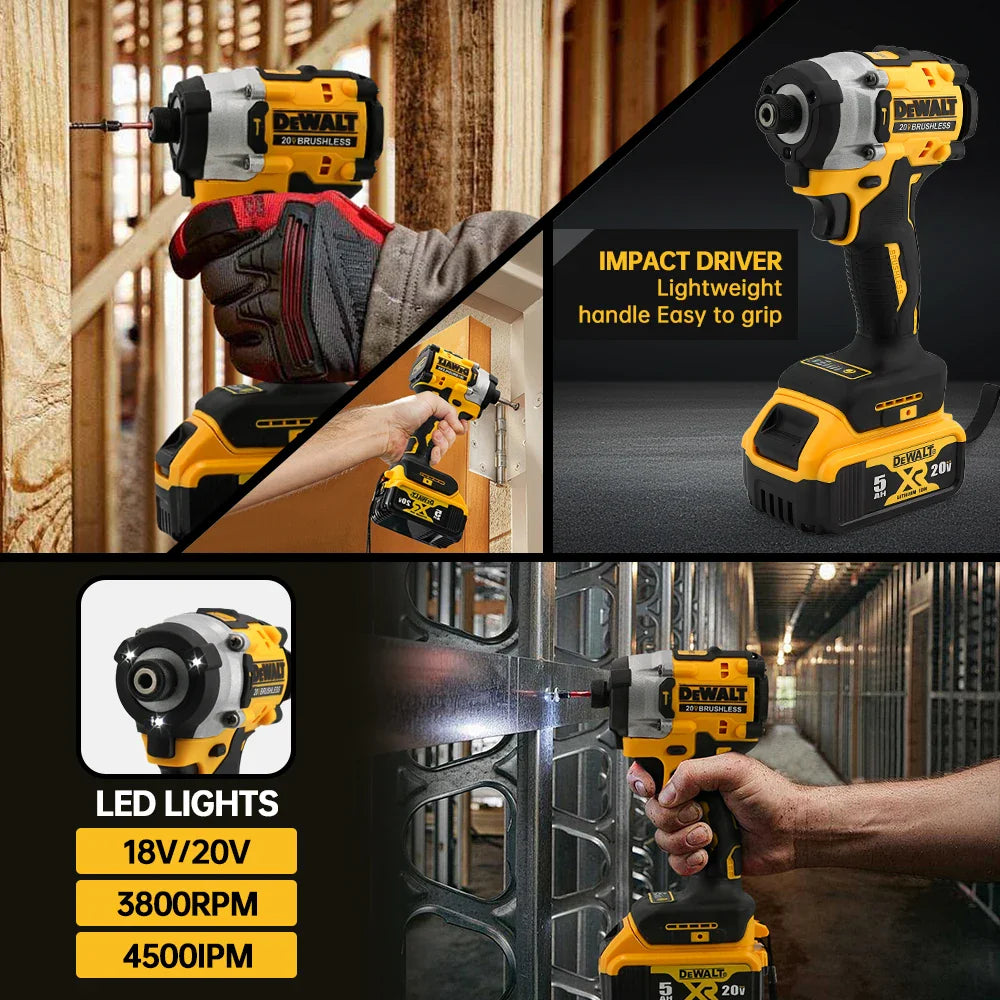 Dewalt Cordless Brushless Electric Screwdriver Impact Function 20V