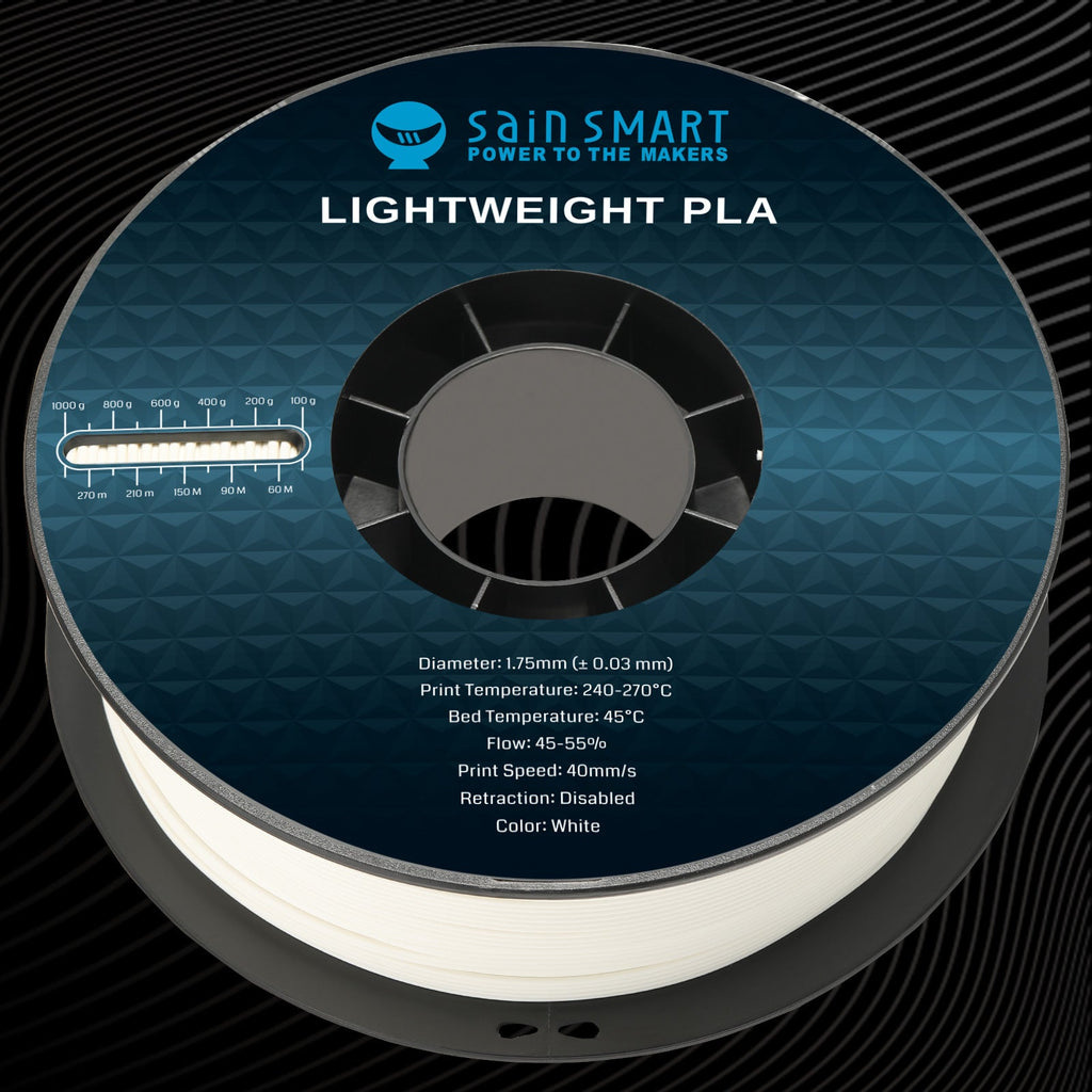 LW-PLA Filament, 1.75mm, Black & White, 1KG, Lightweight Low-Density