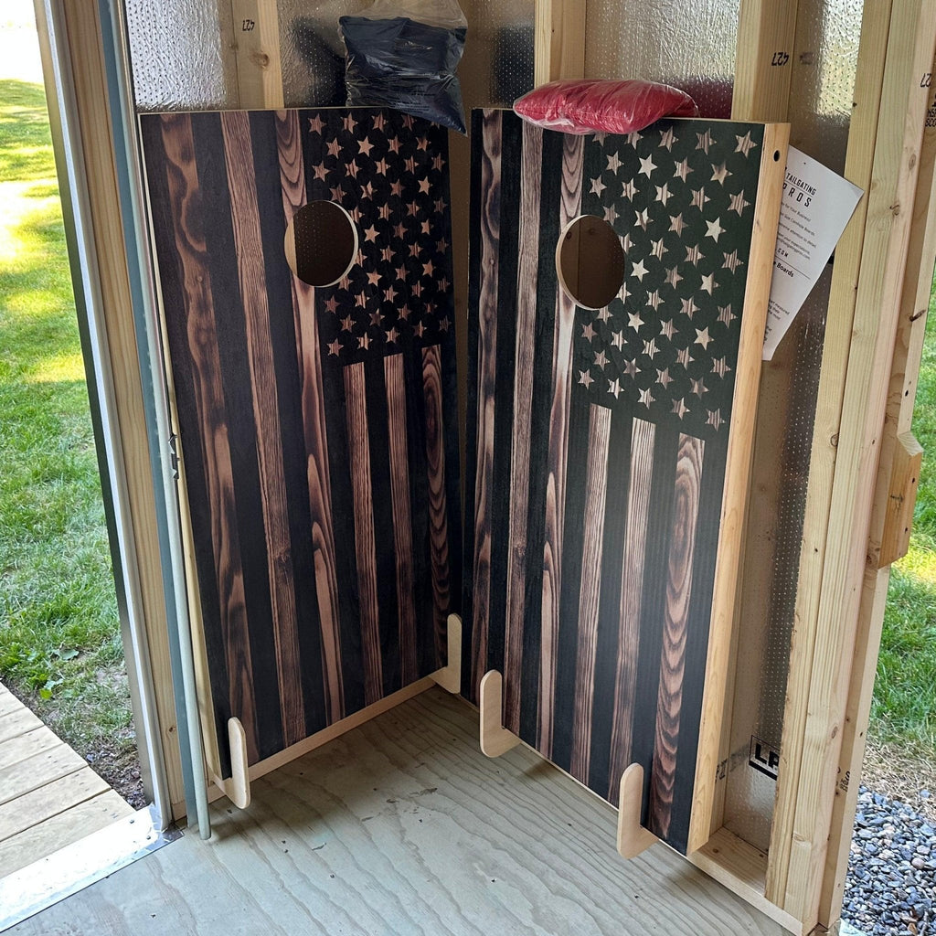 Wall-Mounted Cornhole Board Holder