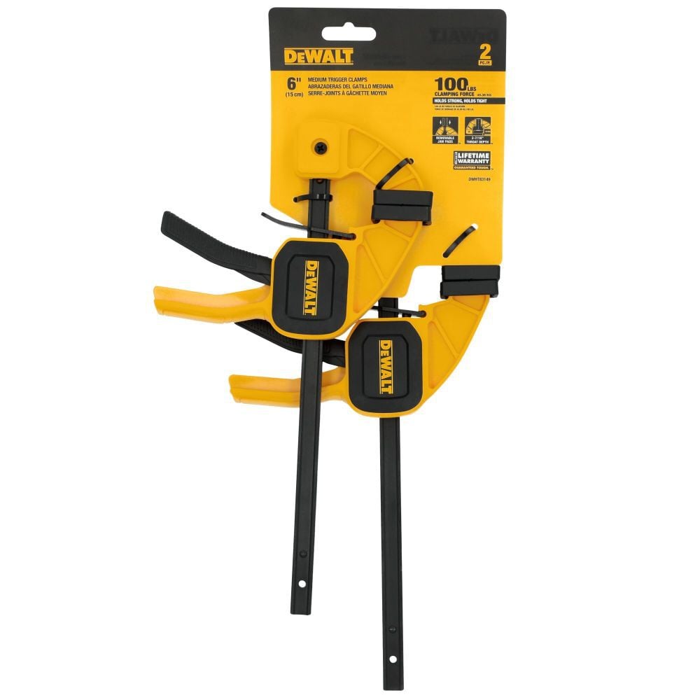 DeWalt 2 Pack 6" Medium Trigger Clamp
