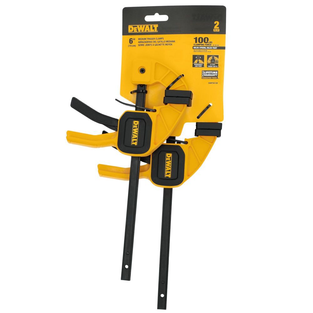 DeWalt 2 Pack 6" Medium Trigger Clamp