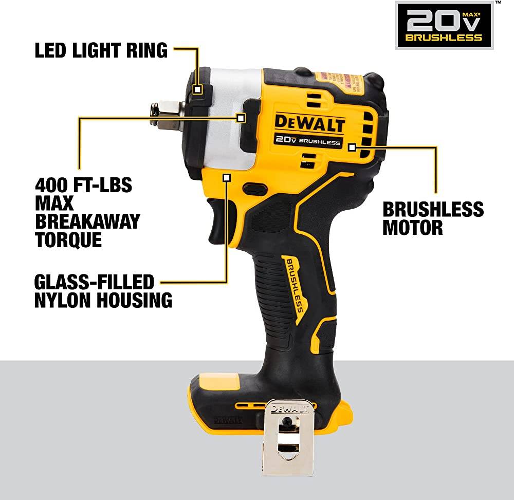 DEWALT 20V MAX* 1/2" Impact Wrench with Hog Ring