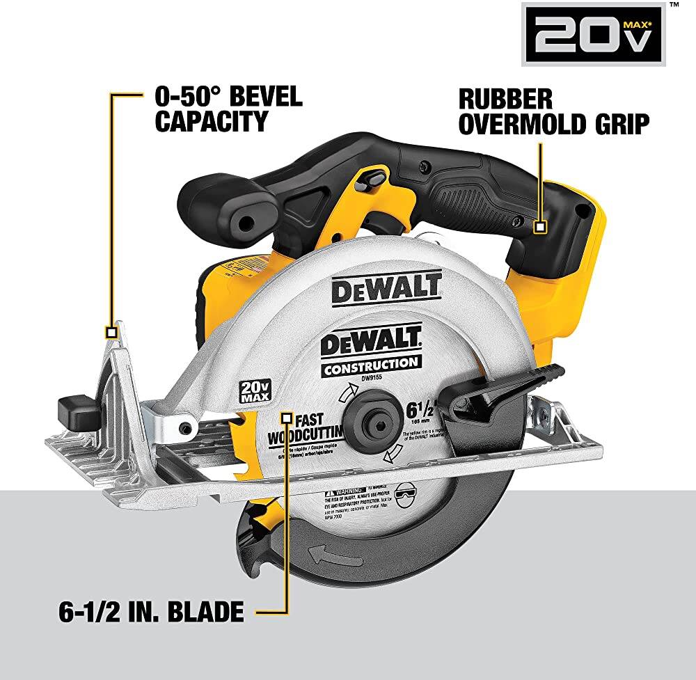 DEWALT 6-1/2-Inch 20V MAX* Circular Saw
