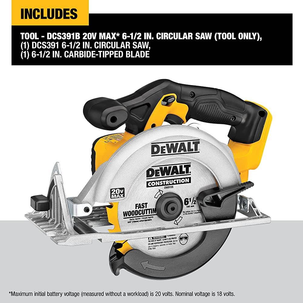 DEWALT 6-1/2-Inch 20V MAX* Circular Saw