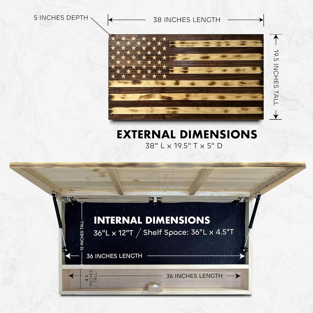 Large American Flag Gun Safe - Quick Access Hidden Gun Safe with Magnetic Lock