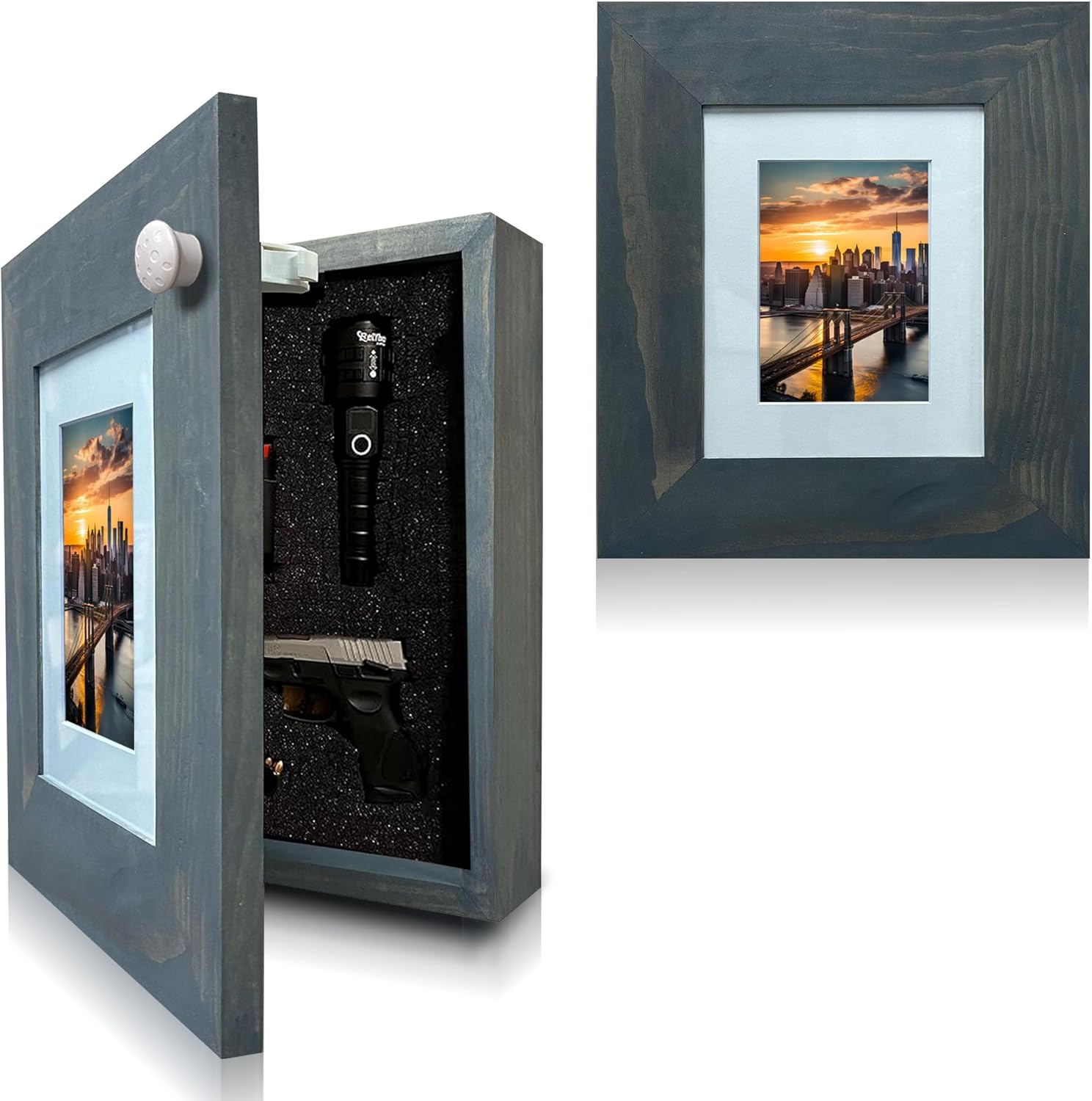 Hidden Gun Safe Picture Frame with Magnetic Lock