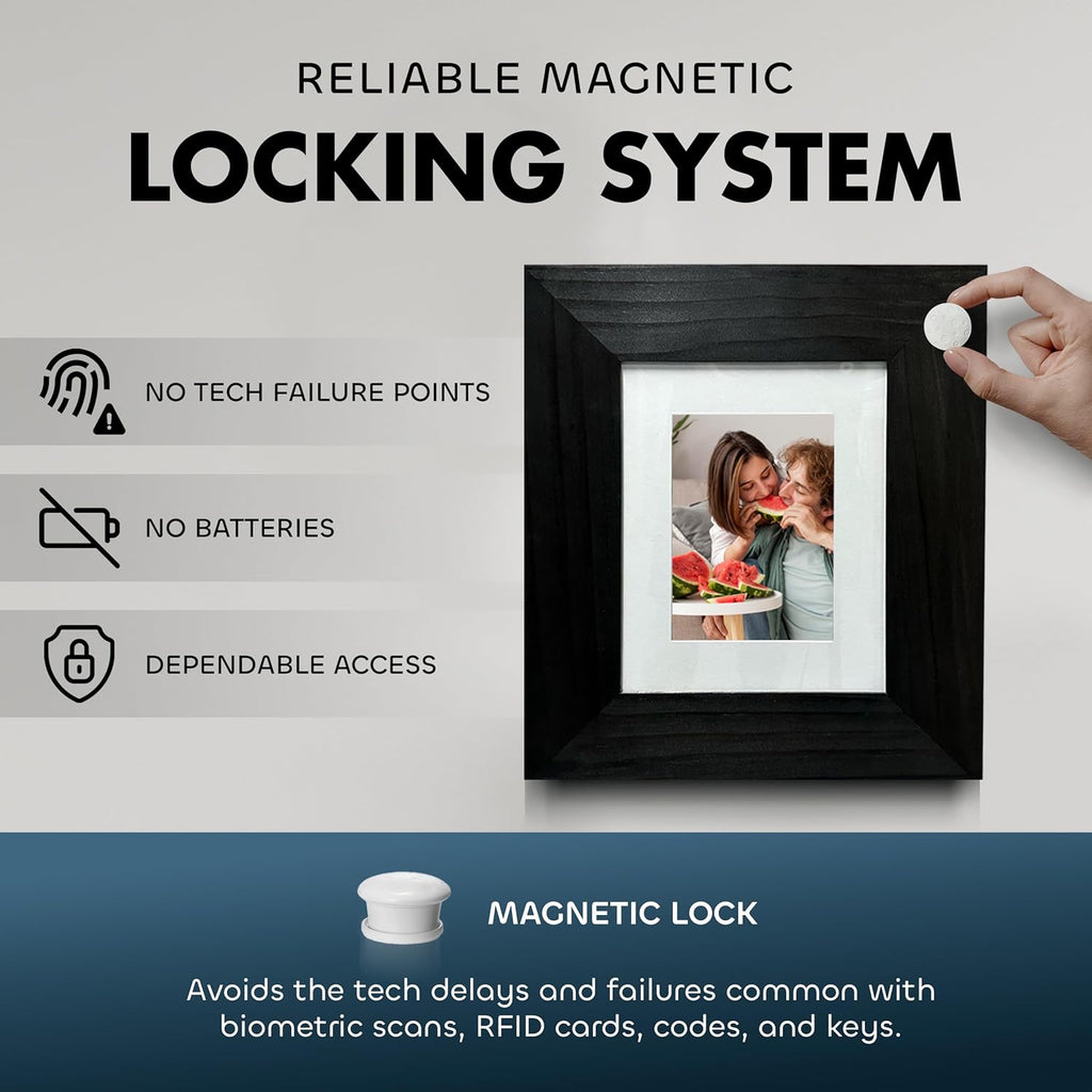 Hidden Gun Safe Picture Frame with Magnetic Lock