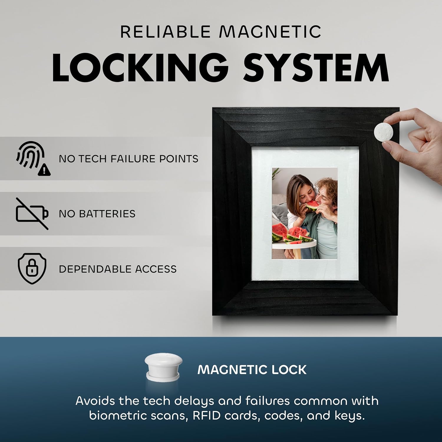 Hidden Gun Safe Picture Frame with Magnetic Lock