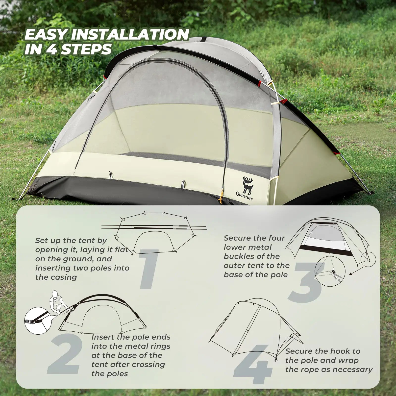 2-Person Easy Setup Rainproof Tent