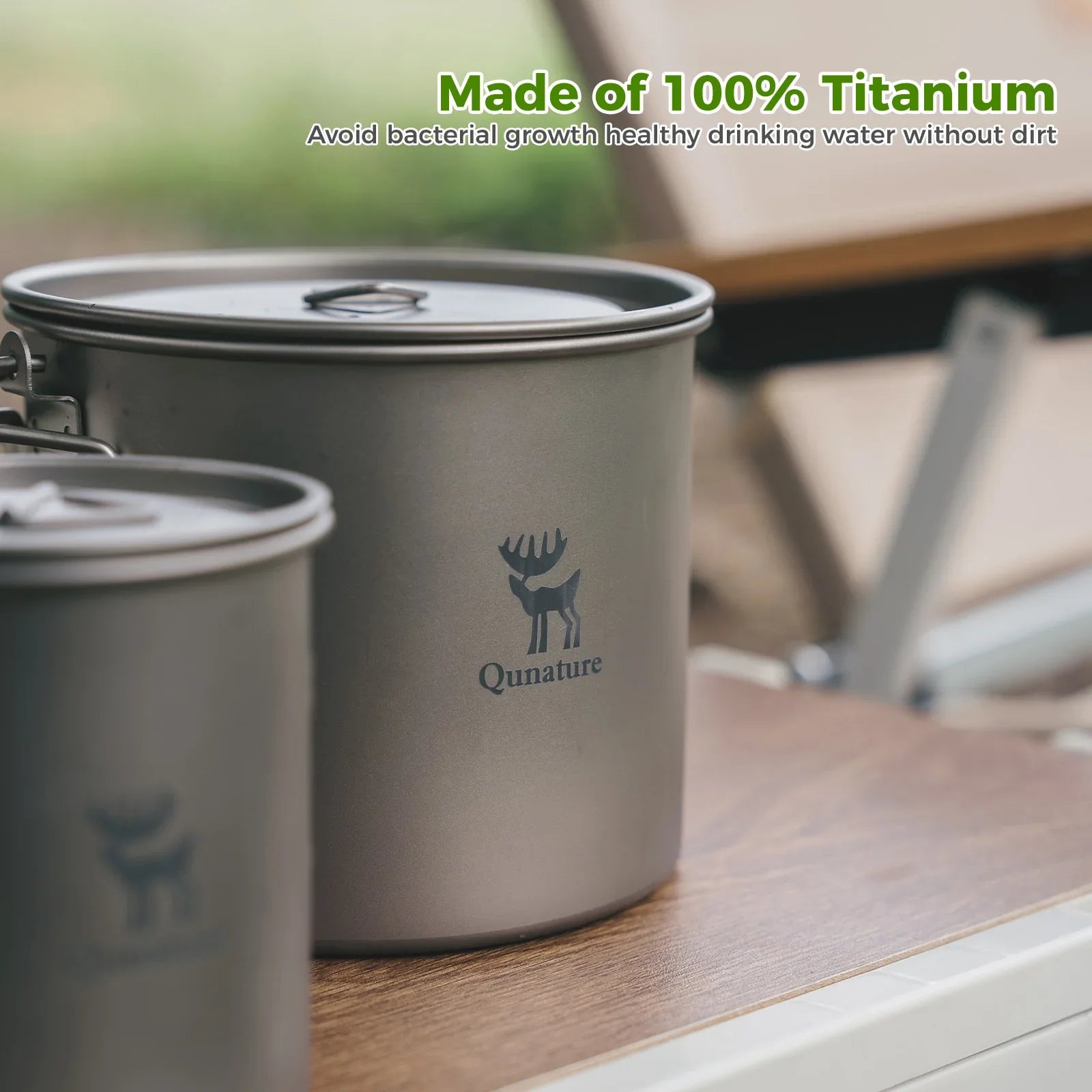 Titanium Hanging Cup With Short Handle 1100ml