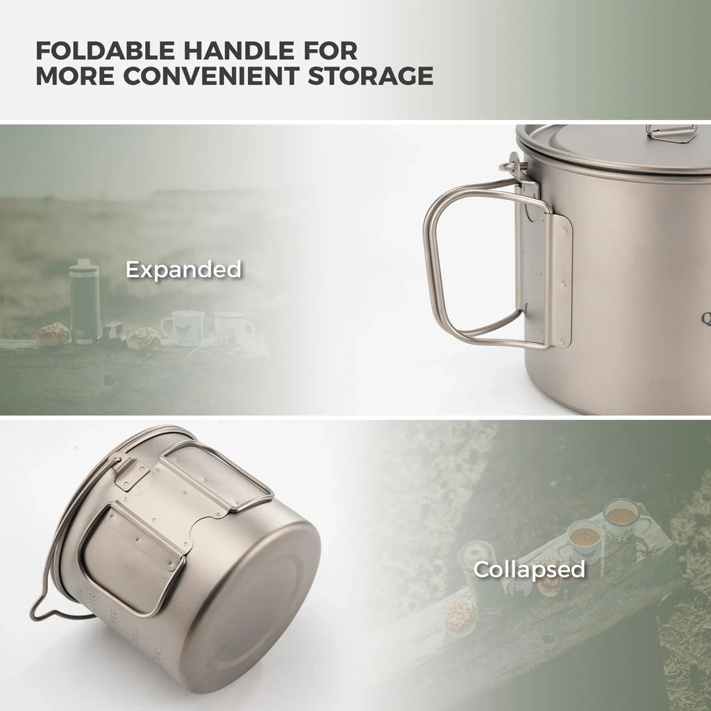 Titanium Hanging Cup With Short Handle 1100ml