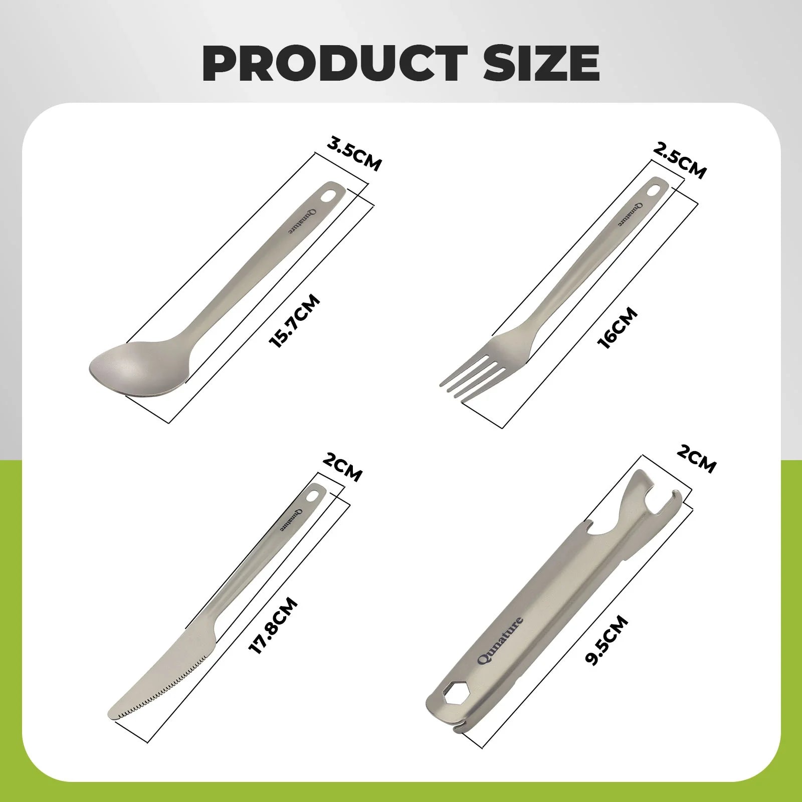 Lightweight Titanium 4-Piece Tableware Set