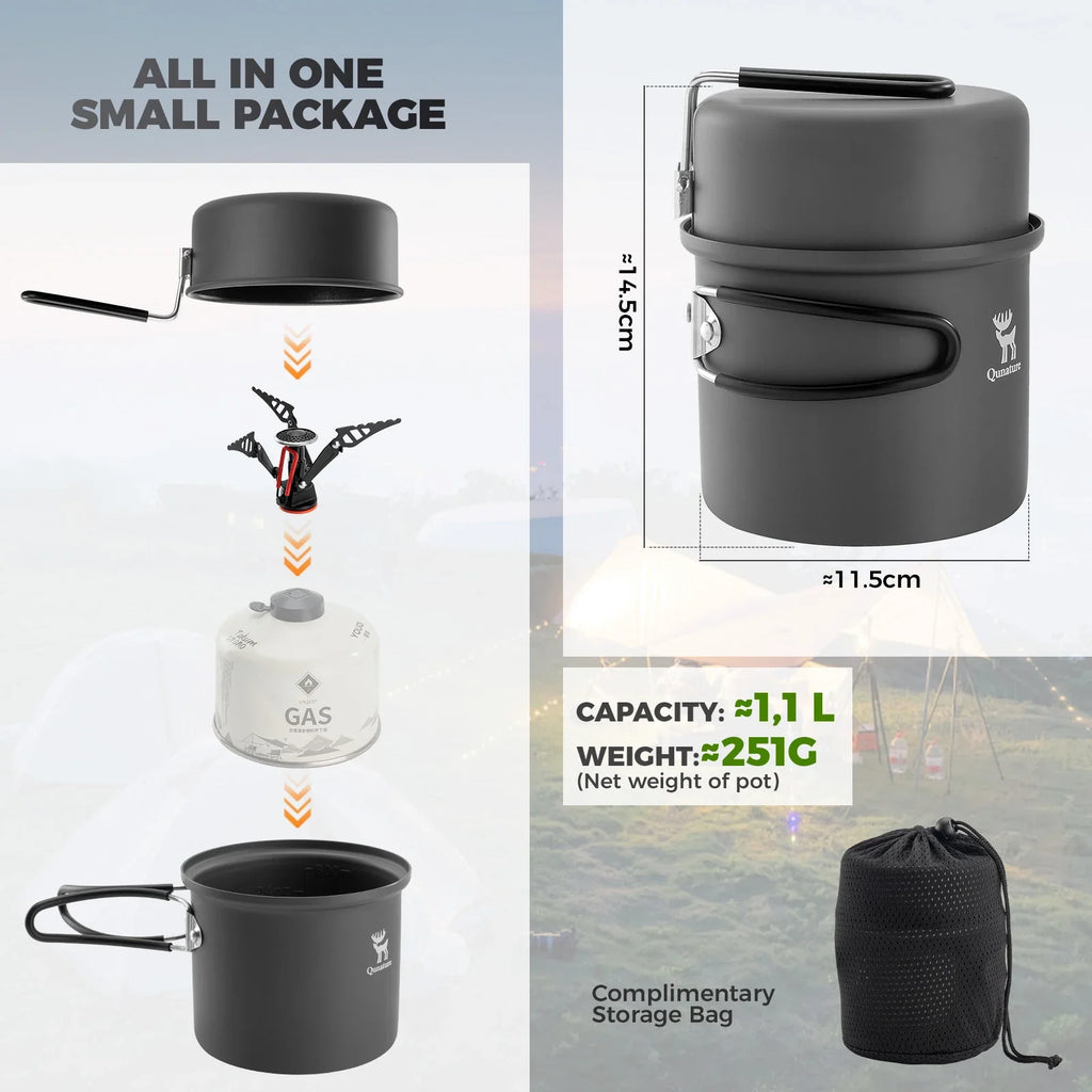 Ultra-Light Aluminum Camping Cookware Set