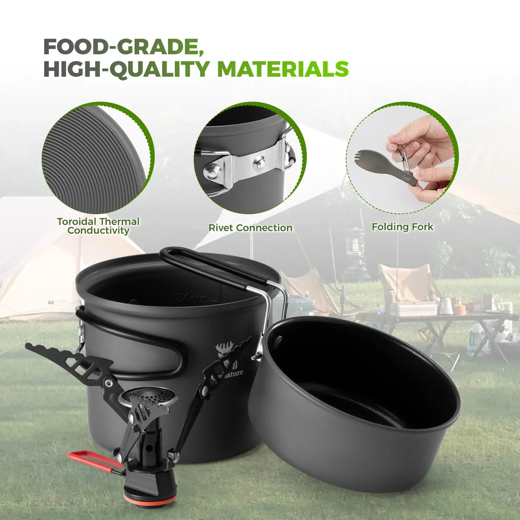 Ultra-Light Aluminum Camping Cookware Set