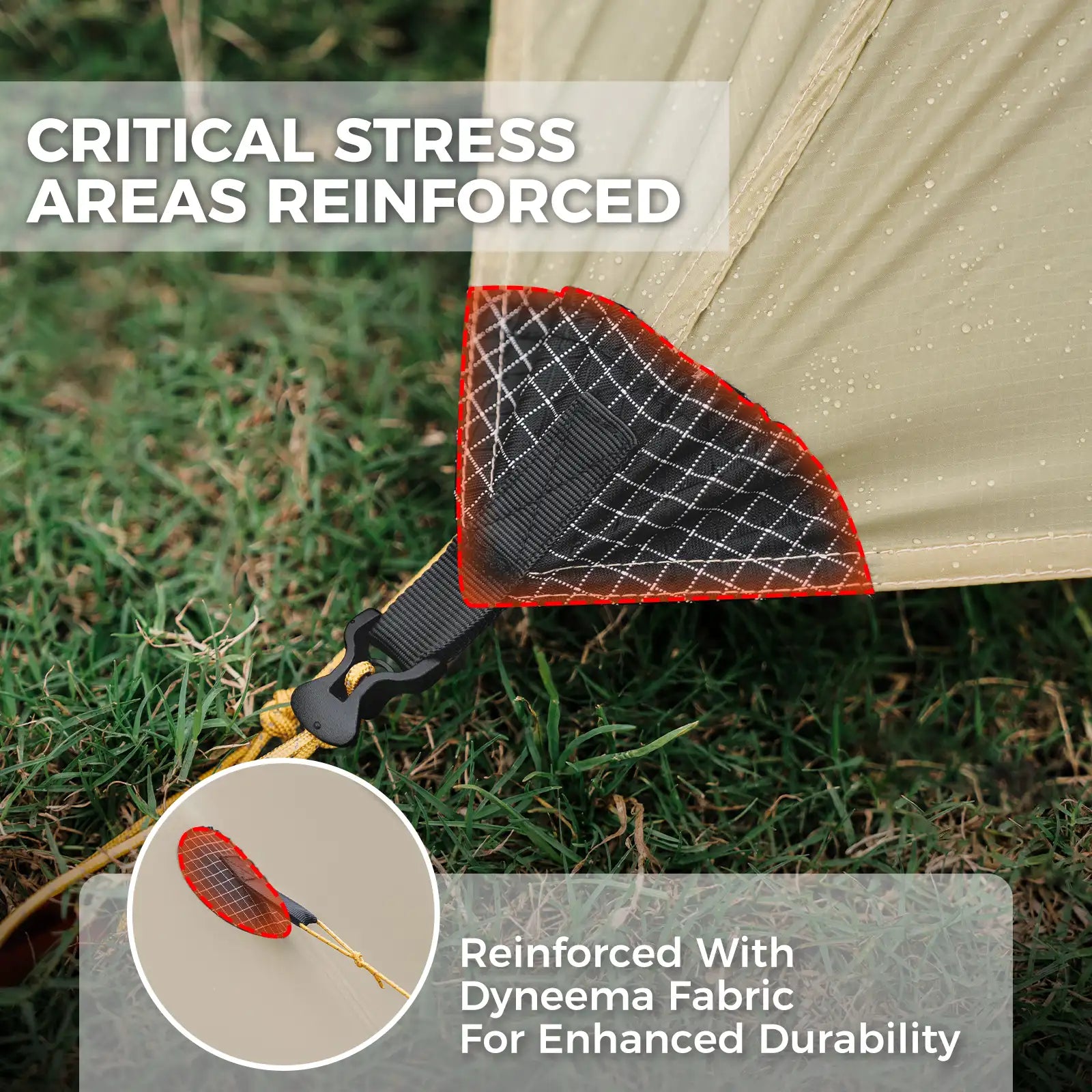 Ultralight 1-Person Poleless Tent Rainproof Easy Setup