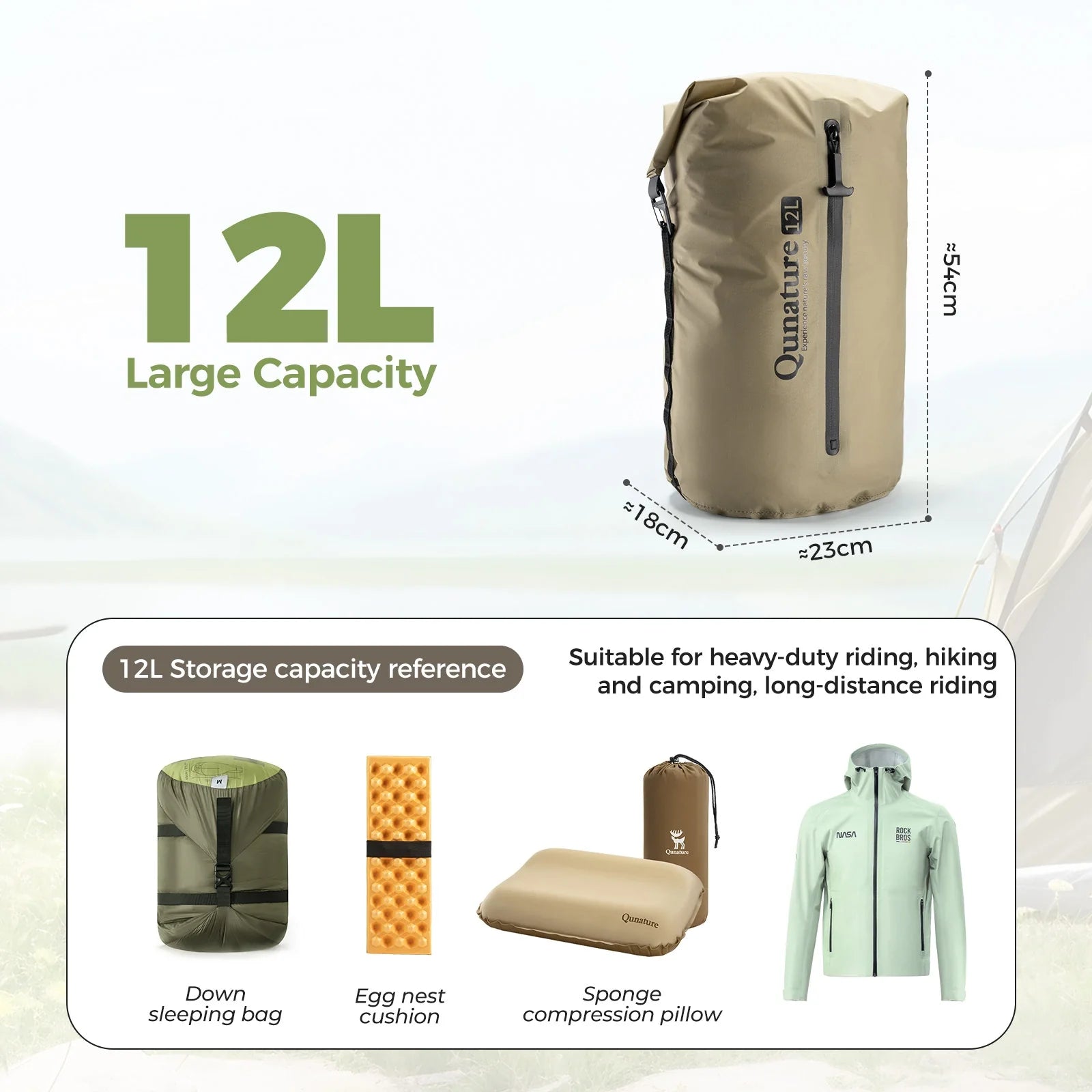 Ultralight & Waterproof Compression Bag for Backpacking 3L/6L/12L