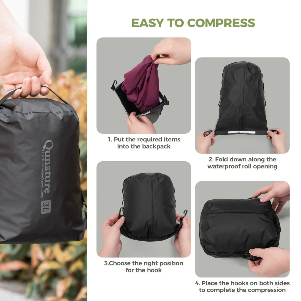 Ultralight & Waterproof Compression Bag for Backpacking 3L/6L/12L