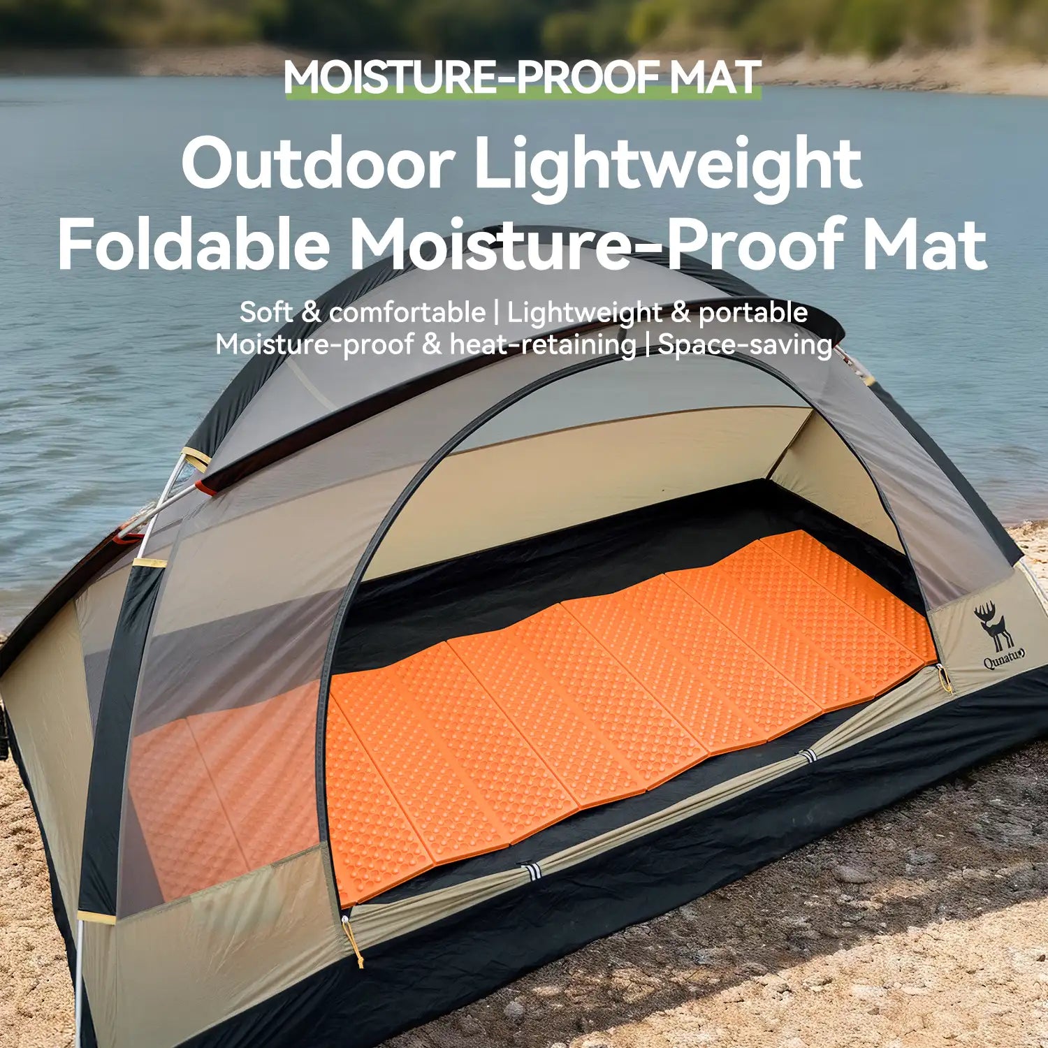 Ultralight Folding Sleeping Pad Waterproof R-Value 1.8 for Camping & Hiking