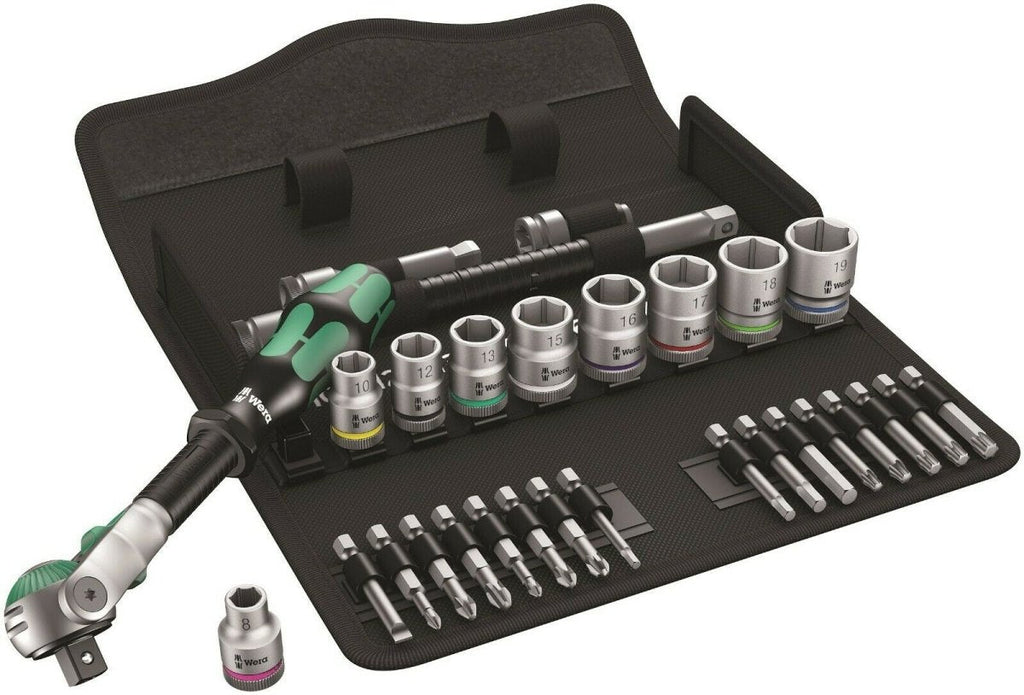Wera 8100 SB 6 Zyklop Speed Ratchet Set 3/8" Drive Metric 29 Piece 05004046001